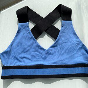 Noli Vixen Hudson Blue & Black Sports Bra with Criss-Crossed Back Design Large